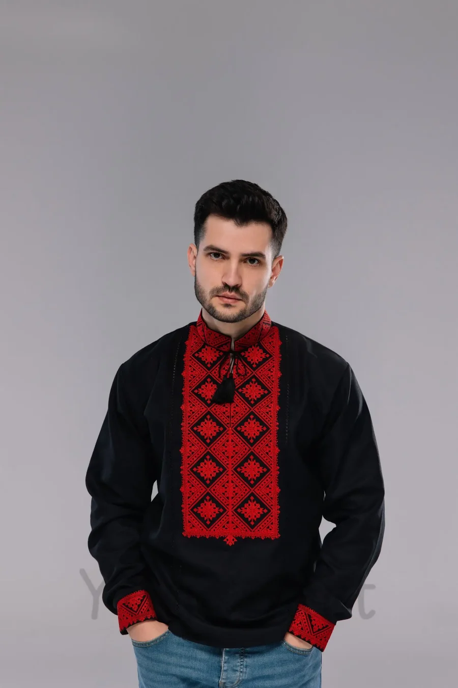 Вишиванка чоловіча Зоряний код (червона)