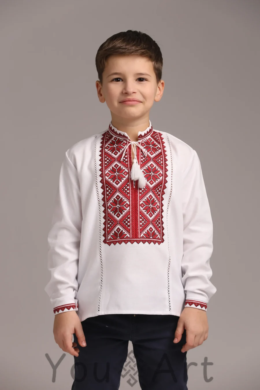 Вишиванка для хлопця Світозар (червоно-чорна)
